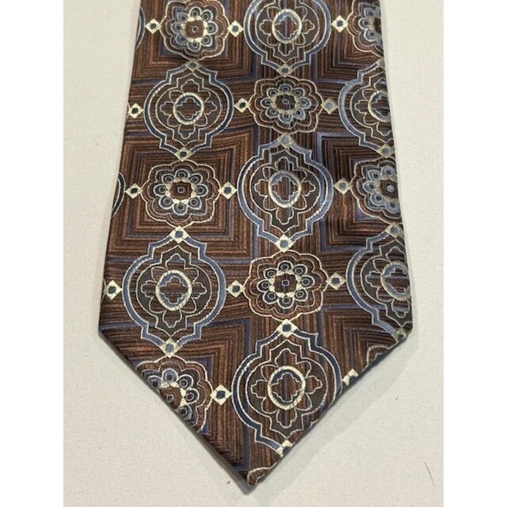EARVIN MAGIC JOHNSON - Men's 100% Silk Handmade Tie - Geometric Pattern 61" x 4"